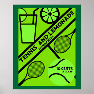 Rasen-Tennis-Spieler Grafik-Kunst Poster