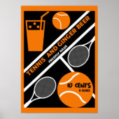 Rasen-Tennis-Spieler Grafik-Kunst Poster (Vorne)
