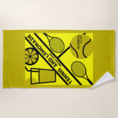 Rasen-Tennis-Spieler Grafik-Kunst Strandtuch (Vorderseite)