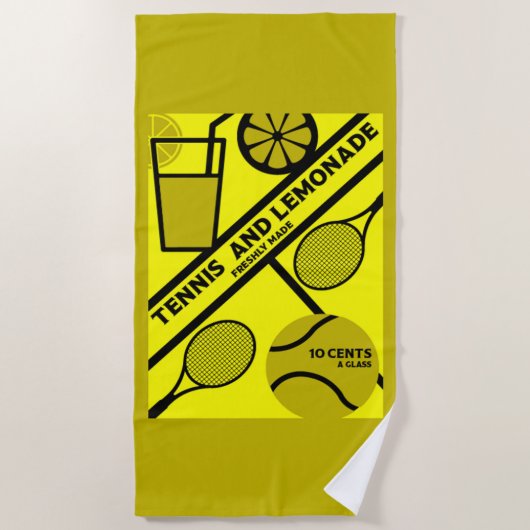 Rasen-Tennis-Spieler Grafik-Kunst Strandtuch (Vorderseite)