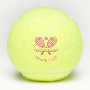 Rasen Tennis Sports Club Name Rosa Text Tennisbälle