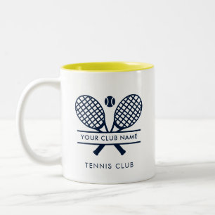 Rasen-Tennis-Team-Club-Name-Navyblau-Motiv individ Zweifarbige Tasse