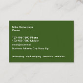 Rasen und Landschaften, einzigartige Visitenkarten Visitenkarte (Rückseite)