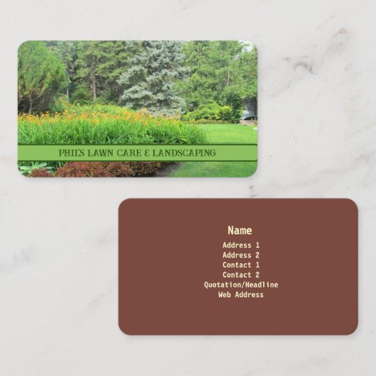 Rasen- und Landschaftskarte Visitenkarte (Vorne/Hinten)