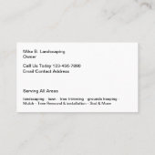 Rasen und Landschaftsschutz Visitenkarte (Rückseite)