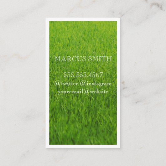 Rasen Visitenkarte (Rückseite)