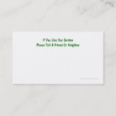 Rasen-Visitenkarten Visitenkarte (Rückseite)