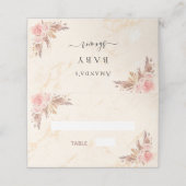 Rasenblau-Marmor mit Pampas-Dusche Platzkarte (Außenseite Aufgefaltet)