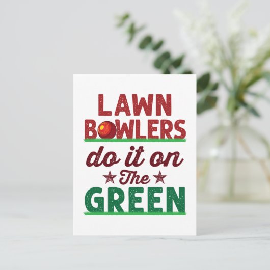 Rasenbowler machen das auf dem Grün Postkarte (Stehend Vorderseite)