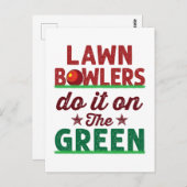 Rasenbowler machen das auf dem Grün Postkarte (Vorne/Hinten)