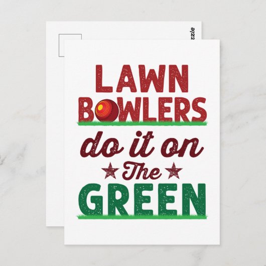 Rasenbowler machen das auf dem Grün Postkarte (Vorne/Hinten)