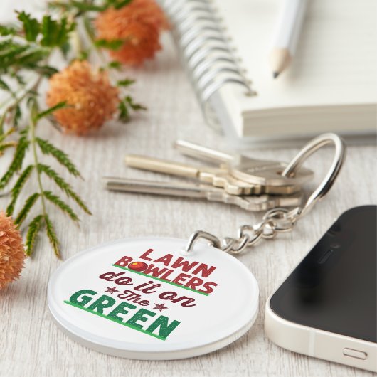 Rasenbowler machen das auf dem Grün Schlüsselanhänger (Vorderseite rechts)