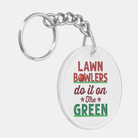 Rasenbowler machen das auf dem Grün Schlüsselanhänger (Vorderseite links)