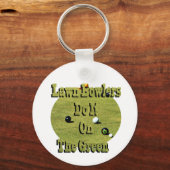 Rasenbowler machen das auf dem grünen, sonnigen Sc Schlüsselanhänger (Rückseite)