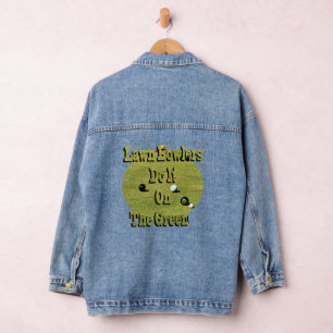 Rasenbowlers machen das auf grüner, Denim-Jacket Jeansjacke