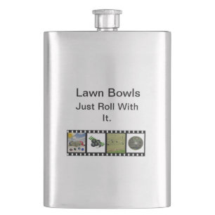 Rasenbowling: Einfach damit klarkommen, Hip Flask Flachmann
