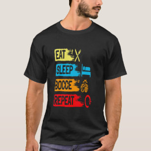 Rasenbowling Vintage Essen Schlafen Boccia Wiederh T-Shirt