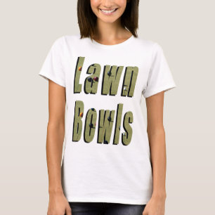 Rasenbowls Abmessungen Logo, T-Shirt