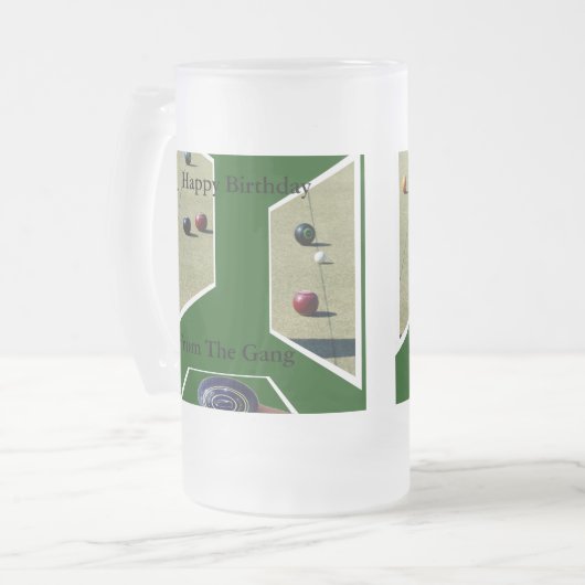 Rasenbowls Dimensional Art, Mattglas Bierglas (Vorderseite Links)