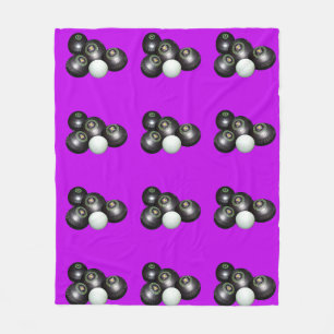 Rasenbowls Muster auf Lila, Fleecedecke