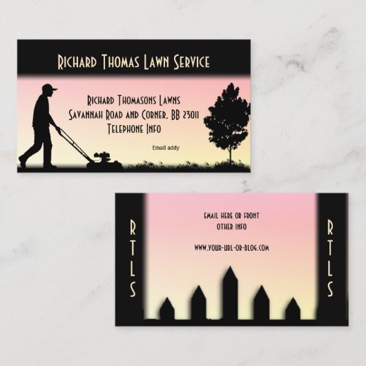 Rasendienst Doppelseitige Gestaltung Visitenkarte (Vorne/Hinten)