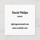 Rasendienst Quadratische Visitenkarte (Rückseite)