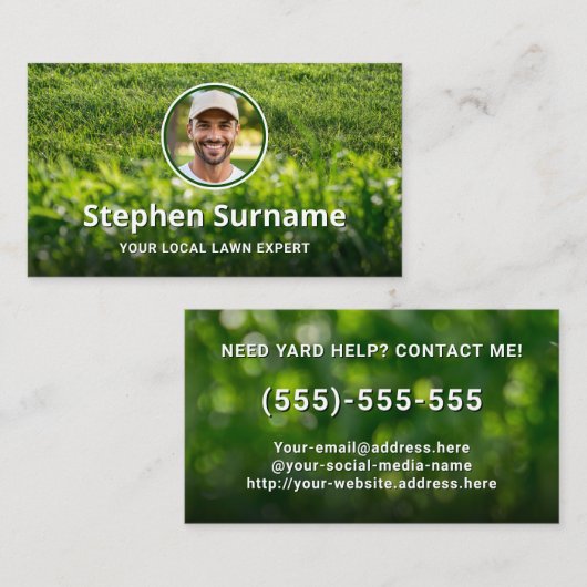 Rasendienste Benutzerdefiniertes Foto Landschaftsp Visitenkarte (Vorne/Hinten)