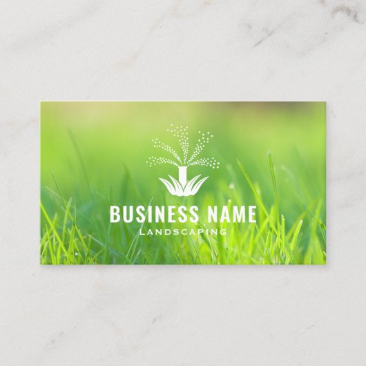 Rasenfläche Bewässerungssystem Grüne Landschaft Visitenkarte (Vorderseite)