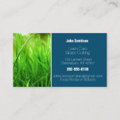 Rasenfläche Blau grünes Gras Visitenkarte (Rückseite)