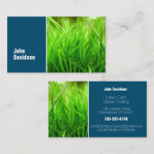 Rasenfläche Blau grünes Gras Visitenkarte (Vorne/Hinten)