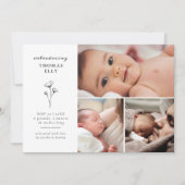 Rasenfläche der Foto Collage Babydusche Dankeskarte (Vorderseite)