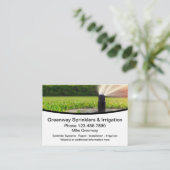 Rasenflächen und BewässerungsVisitenkarten Visitenkarte (Stehend Vorderseite)