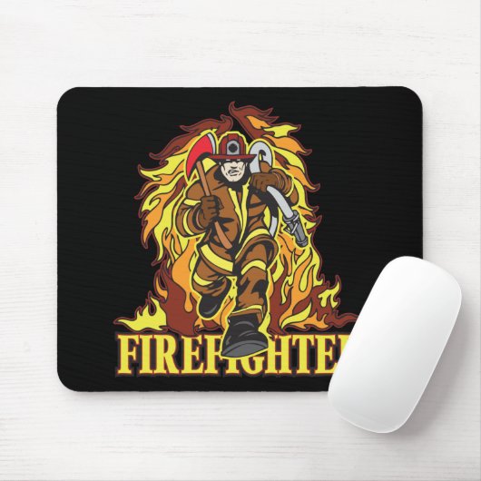 Rasenflammen-Feuerwehrmann Mousepad (Mit Mouse)