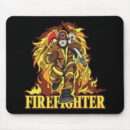Rasenflammen-Feuerwehrmann Mousepad (Vorne)