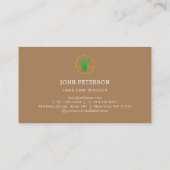 Rasengärtnerei Gras Schneiden Service braun Visitenkarte (Rückseite)