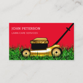 Rasengärtnerei Grass Schneiden Service Rot Visitenkarte