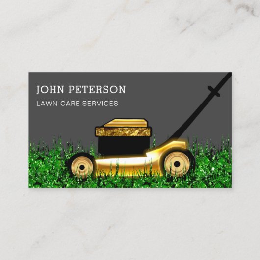 Rasengärtnerei Grasschneiden Grau Visitenkarte (Vorderseite)
