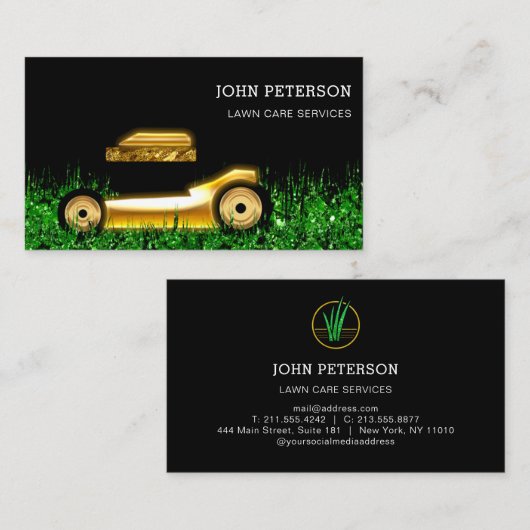 Rasengärtnerei Grassschneiden Lux Visitenkarte (Vorne/Hinten)