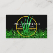 Rasengärtnern Landschaftsgras-Logo Schwarz Visitenkarte (Vorderseite)