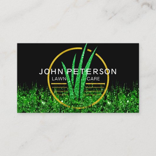 Rasengärtnern Landschaftsgras-Logo Schwarz Visitenkarte (Vorderseite)