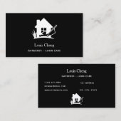 Rasengärtnern Schwarz-weißer Rasenmäher Visitenkarte (Vorne/Hinten)