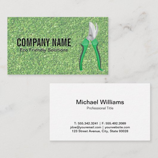 Rasengras | Gartenscheren Visitenkarte (Vorne/Hinten)