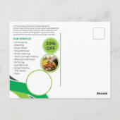 Rasengras zum Mähen von Mulchgarten Postkarte (Rückseite)