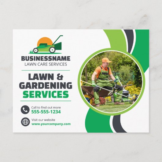 Rasengras zum Mähen von Mulchgarten Postkarte (Vorderseite)