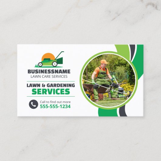 Rasengras zum Mähen von Mulchgarten Visitenkarte (Vorderseite)