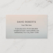 Rasenhandschuhe, die die Silberlandschaft des Baum Visitenkarte (Rückseite)