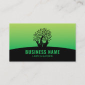 Rasenhandschuhe mit grünen Landschaften Visitenkarte (Vorderseite)