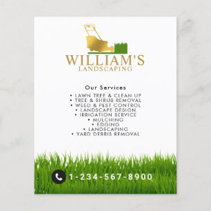 Rasenmäh-Schneideservice, Lawn Care Gold Logo Flyer