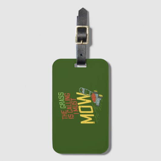 Rasenmähen - Das Gras ruft Gepäckanhänger (Vorderseite Vertikal)