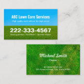 Rasenmähen Grünes Feld Blaues Himmel Visitenkarte (Vorne/Hinten)